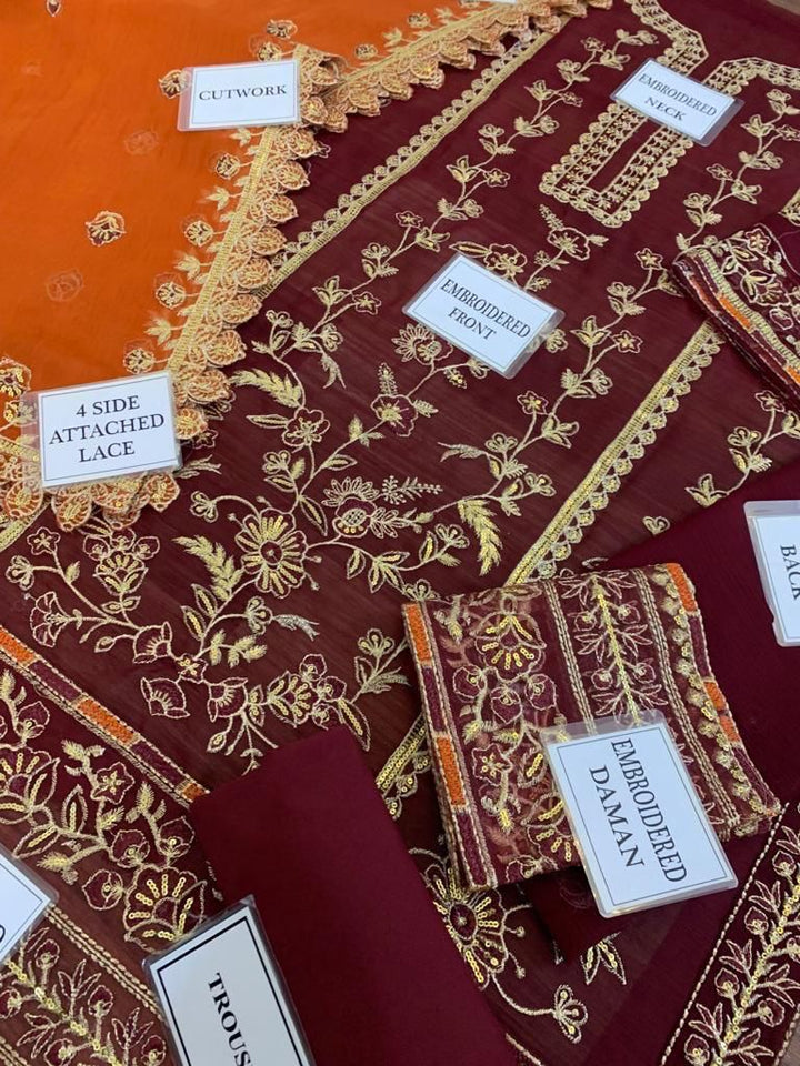 Asim Jofa Chiffon Suit-Aarasta