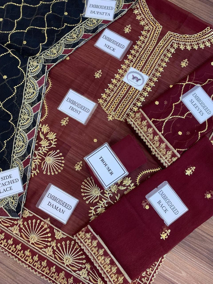 Asim Jofa Chiffon Suit-Aarasta