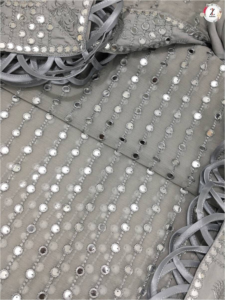 Embroidered Chiffon Suit-Aarasta