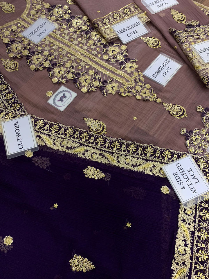 Asim Jofa Chiffon Suit-Aarasta