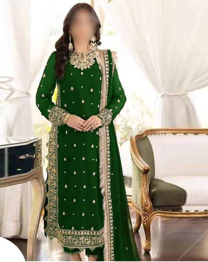 Asim Jofa Chiffon Suit-Green-Chiffon-Aarasta