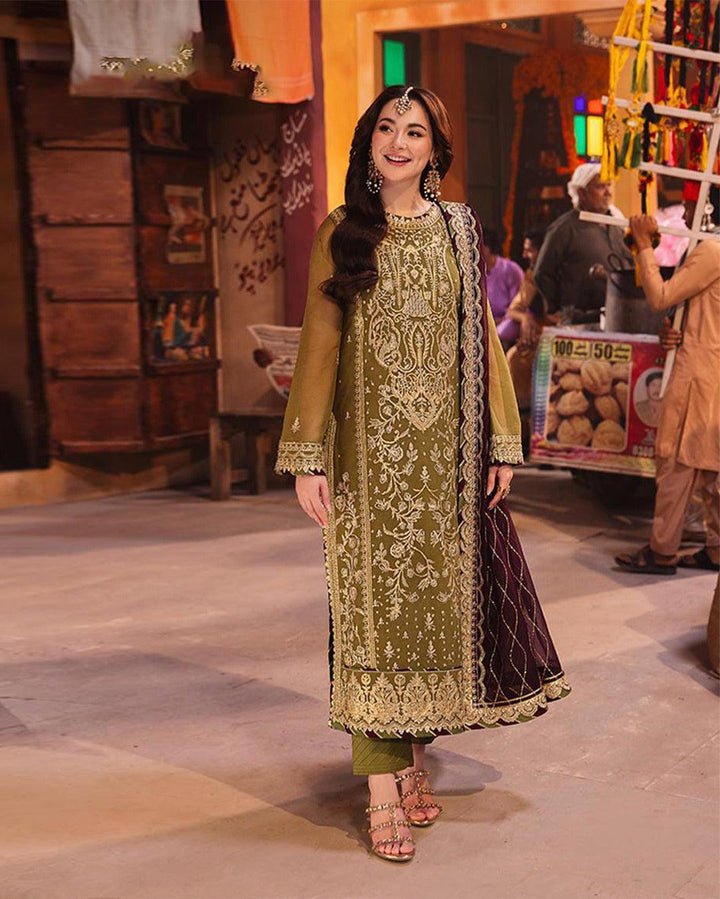 Asim Jofa Chiffon Suit-Green-Chiffon-Aarasta