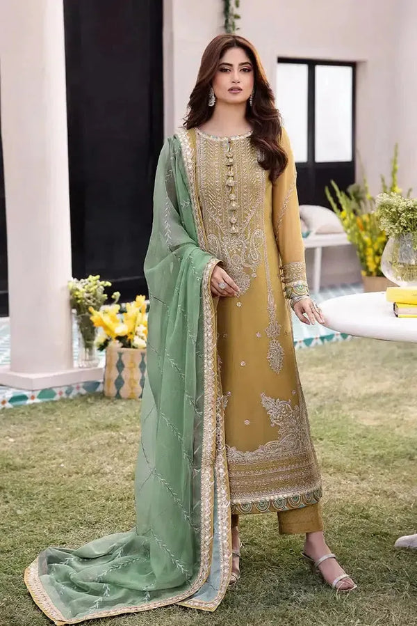 Asim Jofa Chiffon Suit-Green-Chiffon-Aarasta