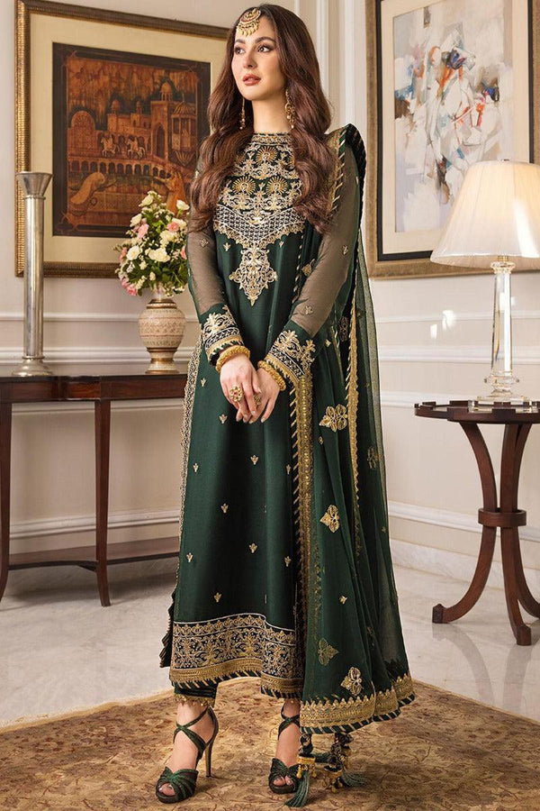Asim Jofa Chiffon Suit-Green-Chiffon-Aarasta