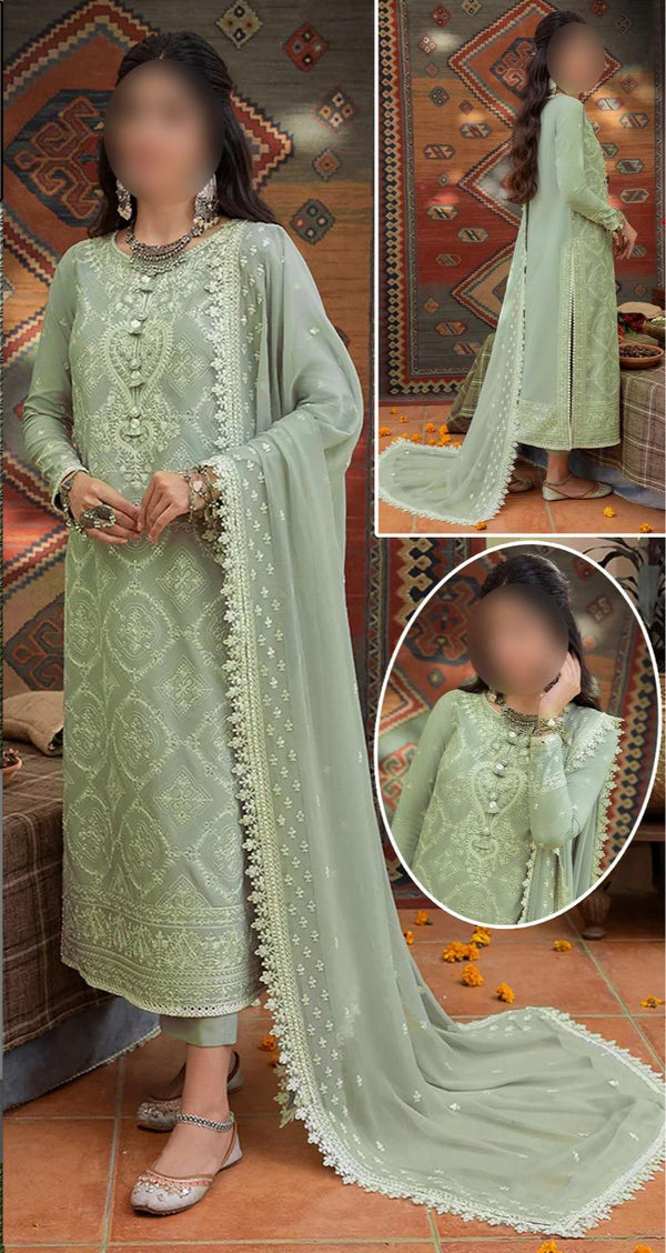 Asim Jofa Chiffon Suit-Green-Chiffon-Aarasta
