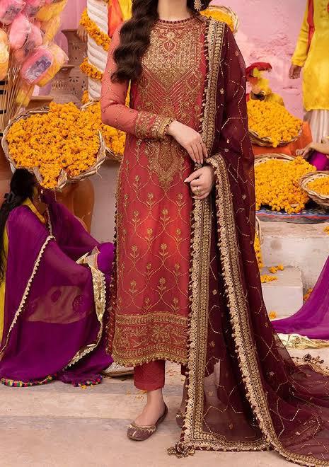 Asim Jofa Chiffon Suit-Pink-Chiffon-Aarasta