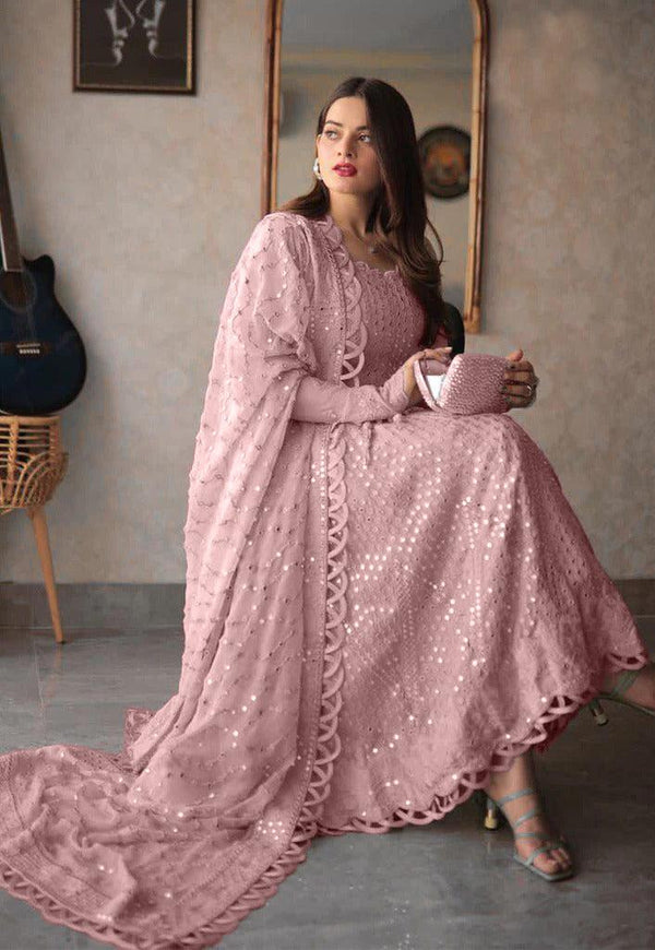 Asim Jofa Chiffon Suit-Pink-Chiffon-Aarasta