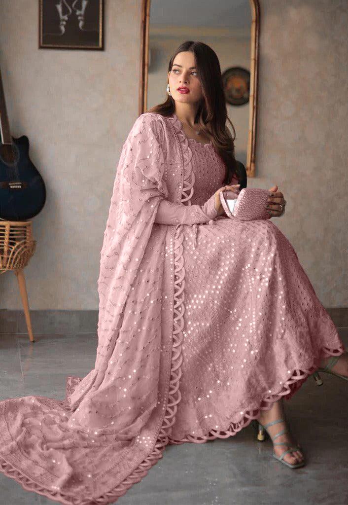 Asim Jofa Chiffon Suit-Pink-Chiffon-Aarasta