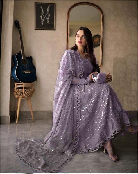 Asim Jofa Chiffon Suit-Purple-Chiffon-Aarasta