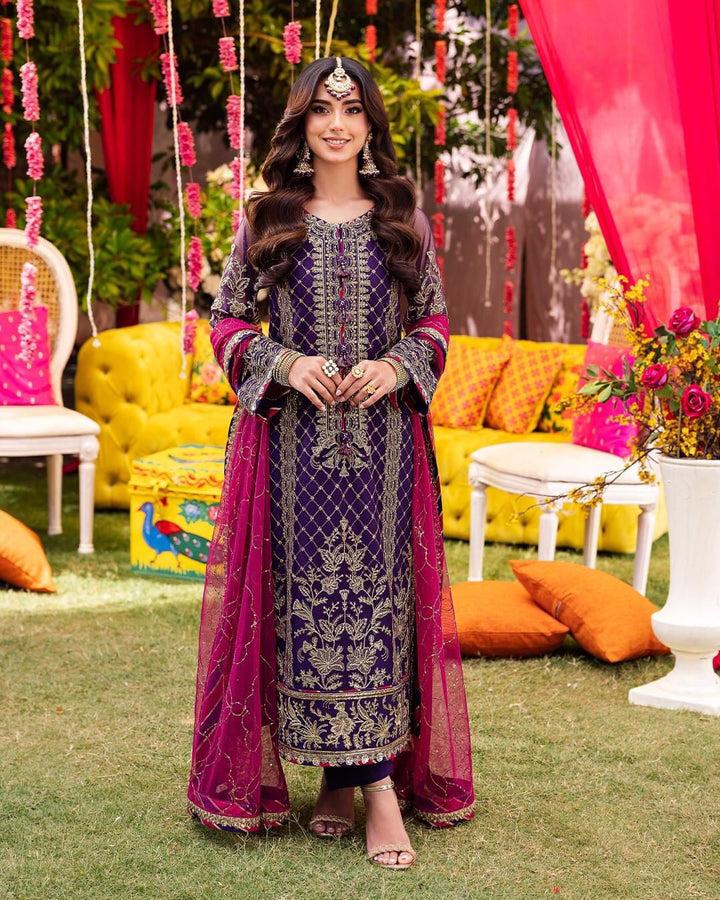 Asim Jofa Chiffon Suit-Purple-Chiffon-Aarasta