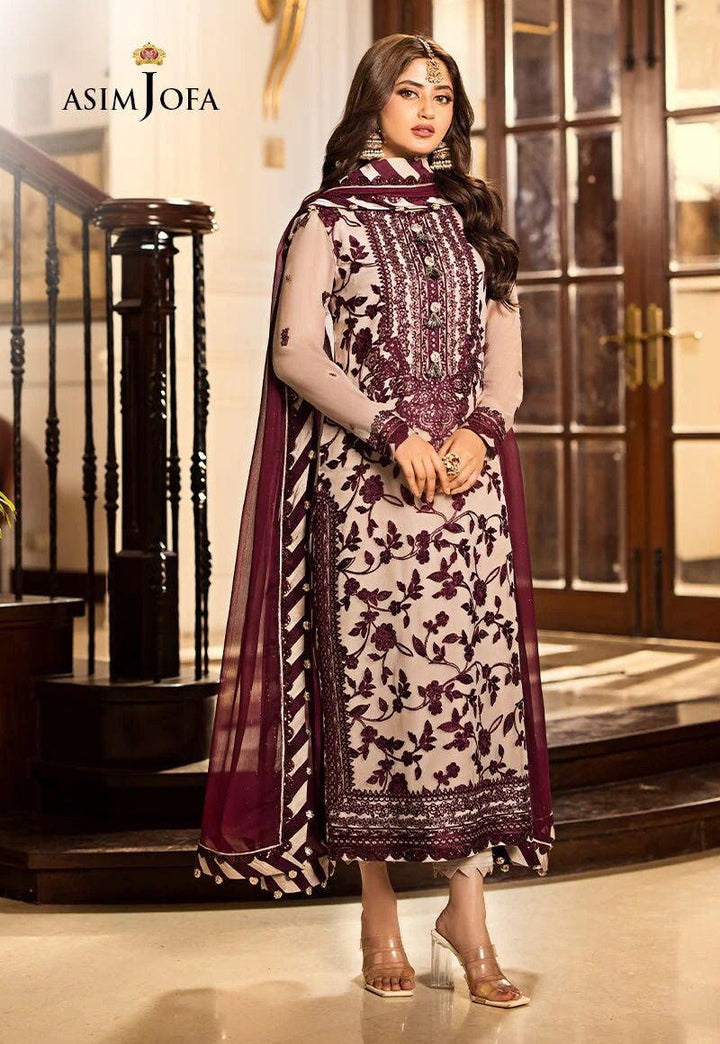 Asim Jofa Chiffon Suit-Skin-Chiffon-Aarasta