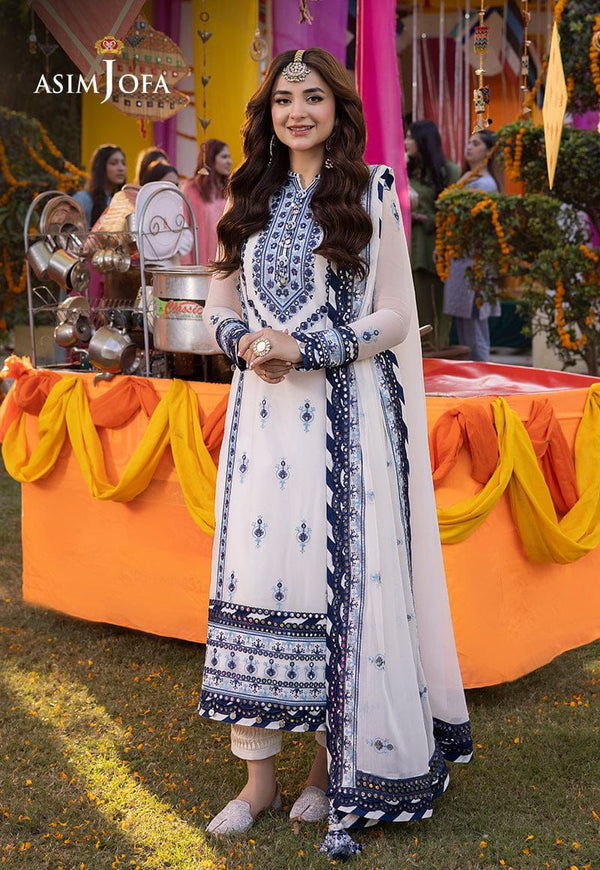 Asim Jofa Chiffon Suit-White-Chiffon-Aarasta
