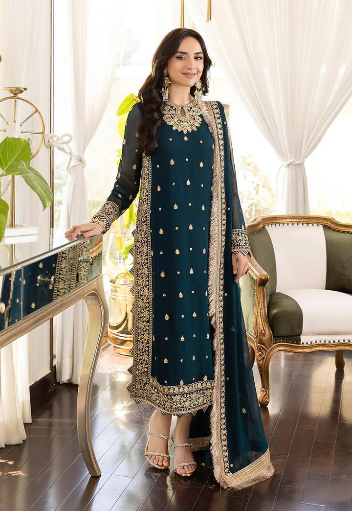Asim Jofa Chiffon Suit-Zinc-Chiffon-Aarasta
