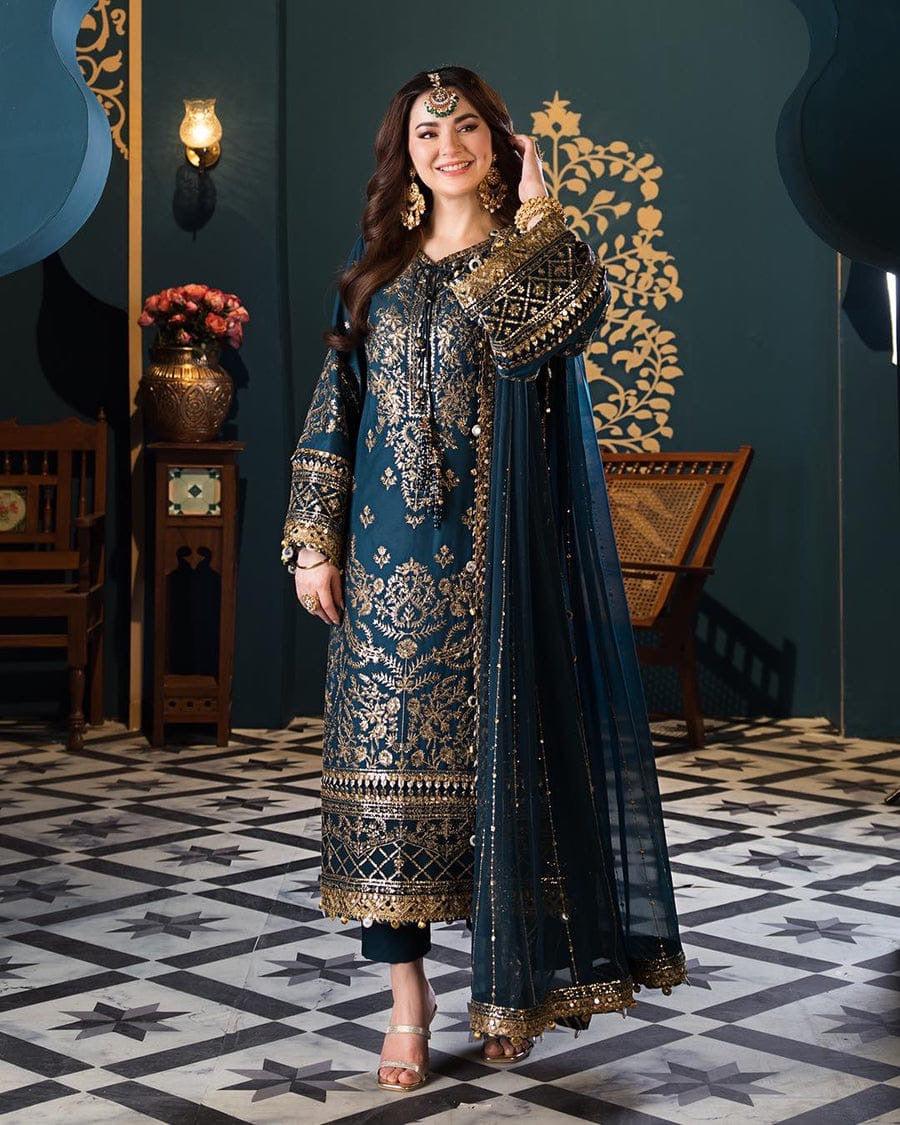 Asim Jofa Chiffon Suit-Zinc-Chiffon-Aarasta