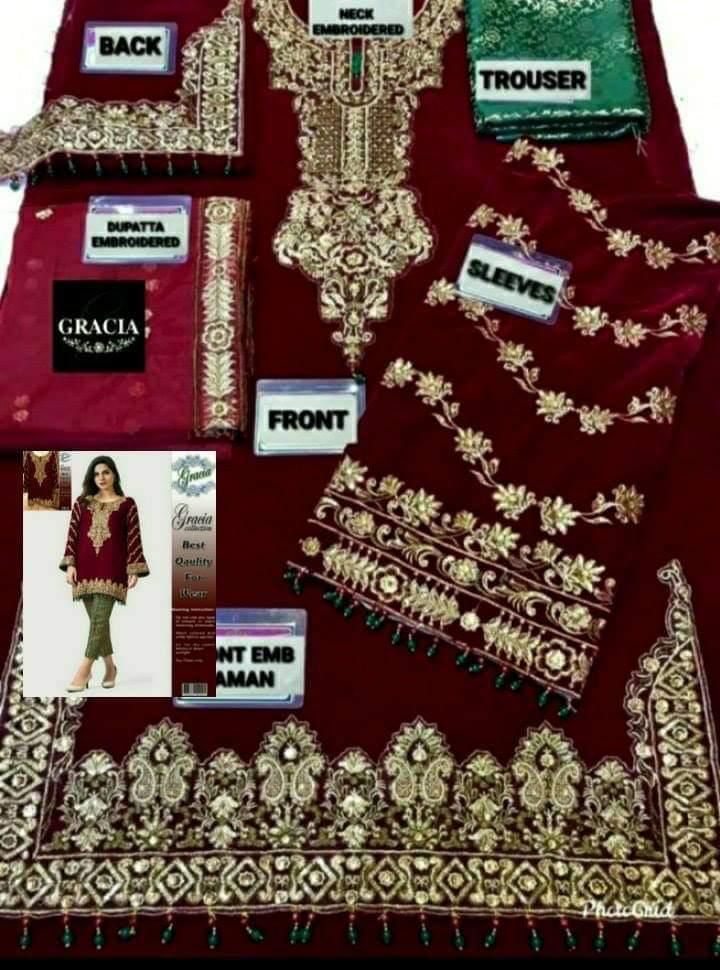 Aisha Imran Velvet Suit-Aarasta