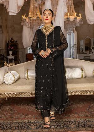 Ayeza Khan Chiffon Suit-Black-Chiffon-Aarasta