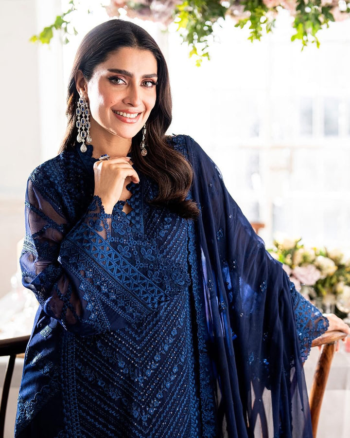 Azure Chiffon Suit-Aarasta