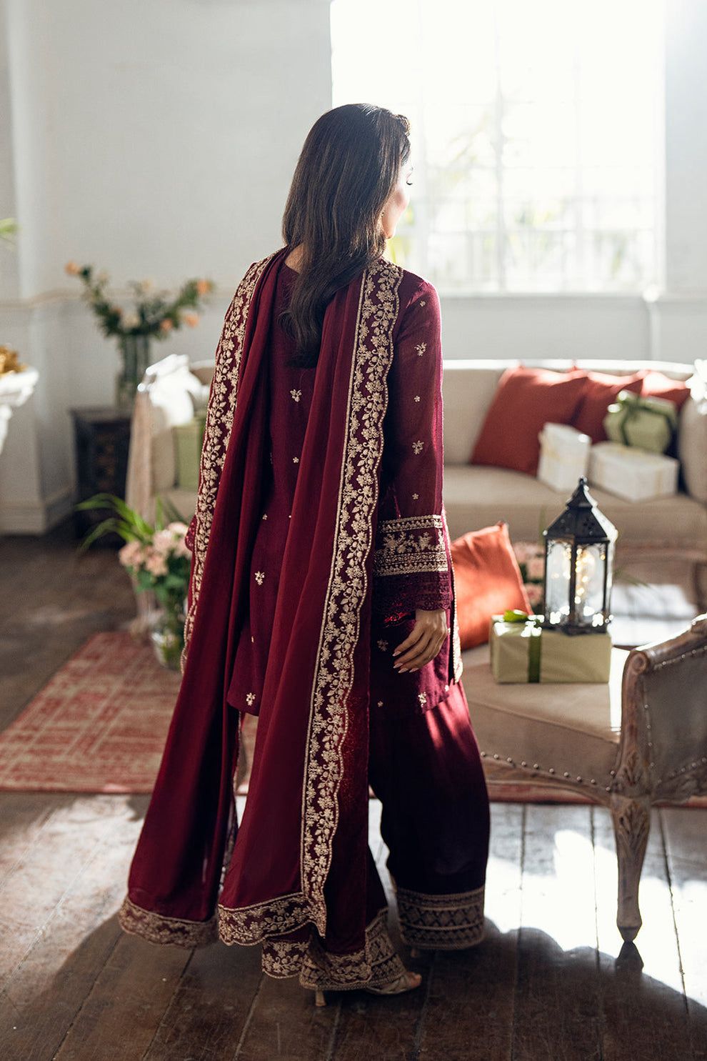 Azure Chiffon Suit-Aarasta