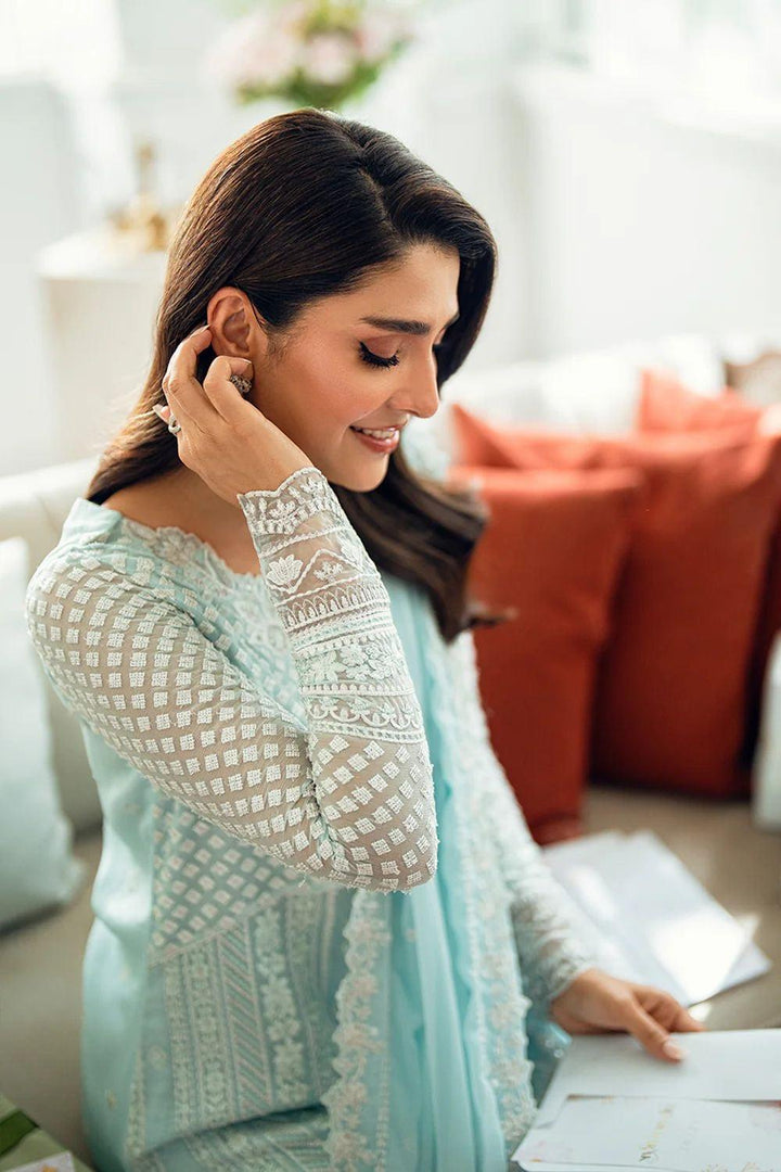 Azure Chiffon Suit-Aarasta