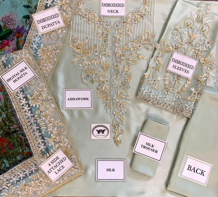 Azure Chiffon Suit-Aarasta