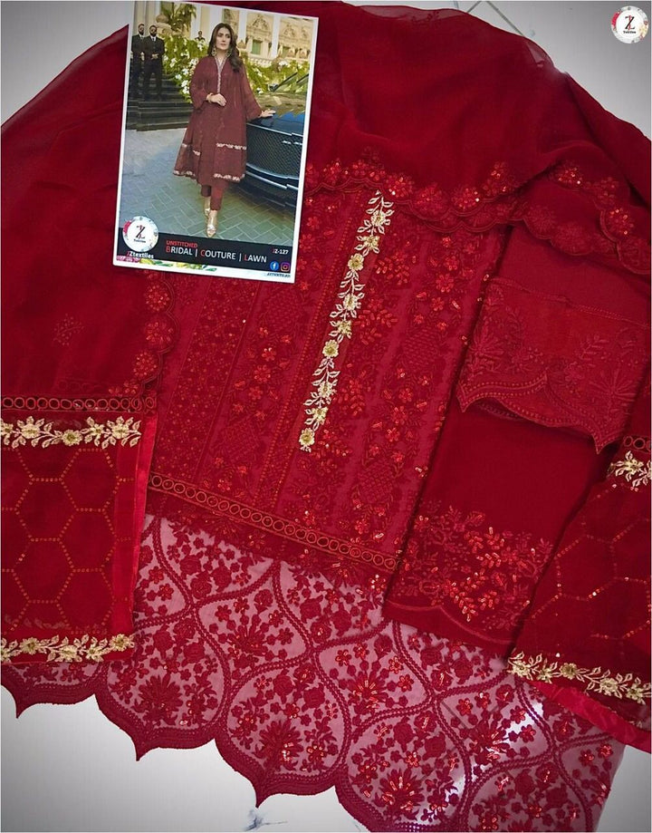 Embroidered Chiffon Suit-Aarasta