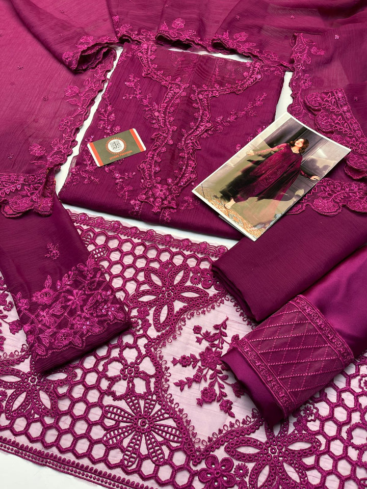 Azure Chiffon Suit-Aarasta