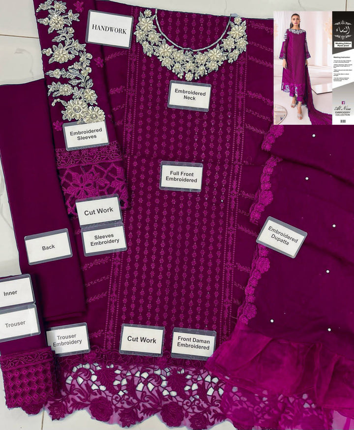 Azure Chiffon Suit-Aarasta