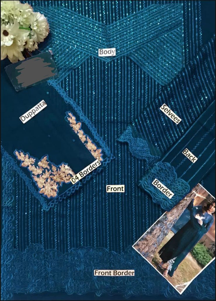 Azure Chiffon Suit-Aarasta