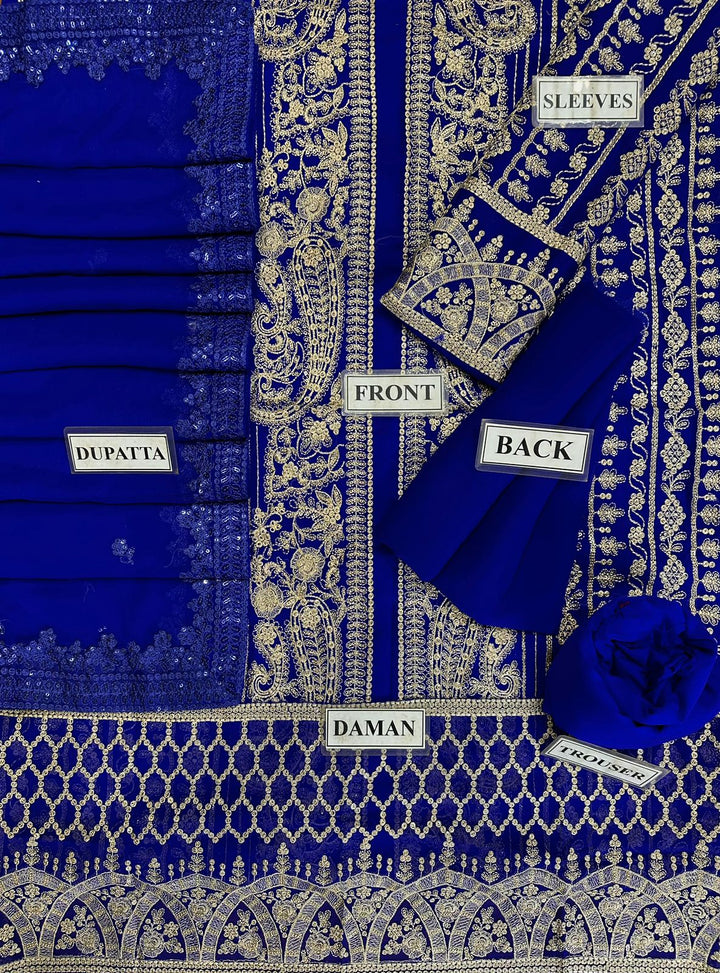 Azure Chiffon Suit-Aarasta