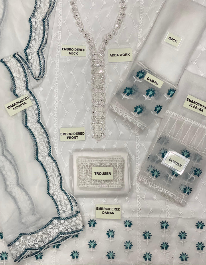 Azure Chiffon Suit-Aarasta