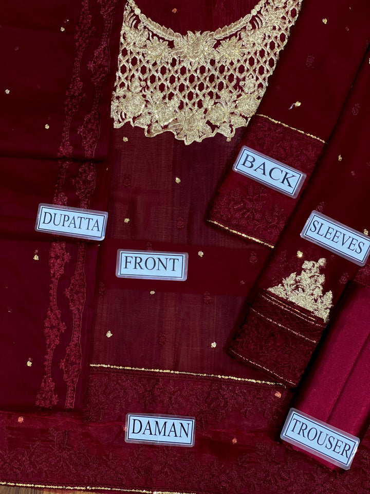 Azure Chiffon Suit-Aarasta