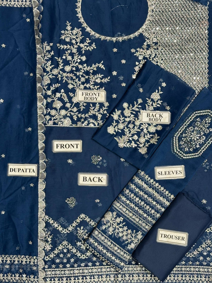 Azure Chiffon Suit-Aarasta