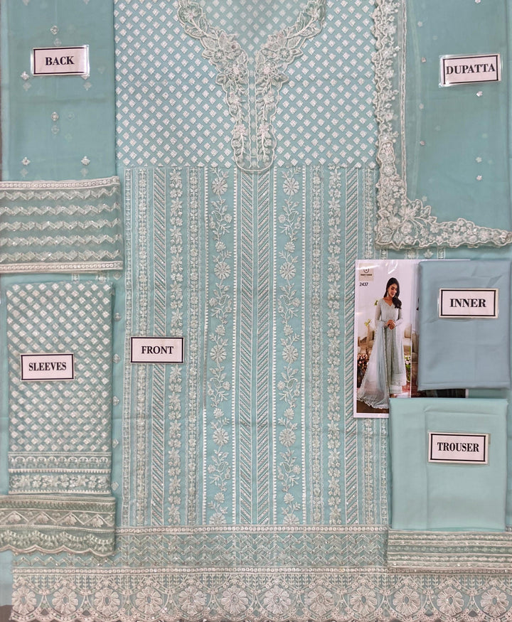 Azure Chiffon Suit-Aarasta