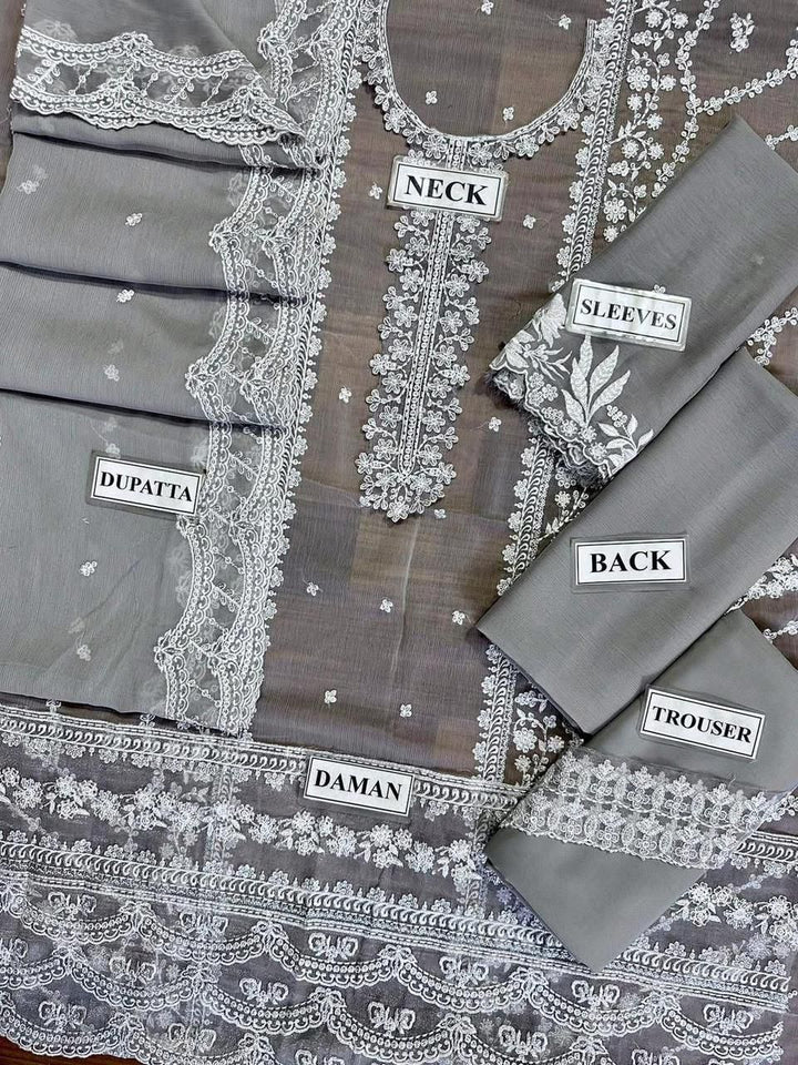 Azure Chiffon Suit-Aarasta