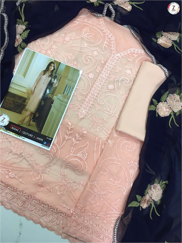 Azure Chiffon Suit-Aarasta