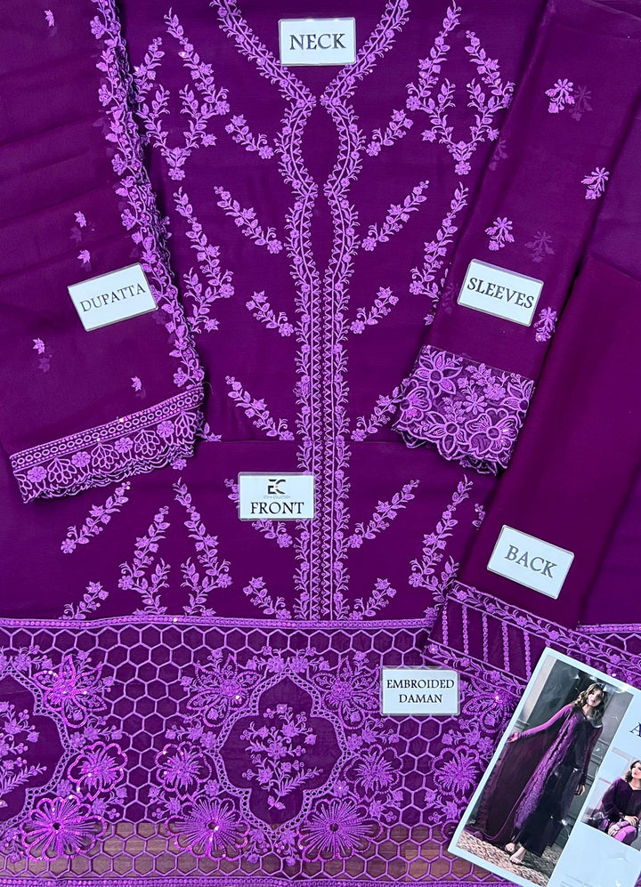 Azure Chiffon Suit-Aarasta