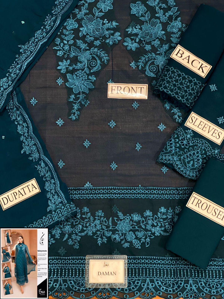 Azure Chiffon Suit-Aarasta