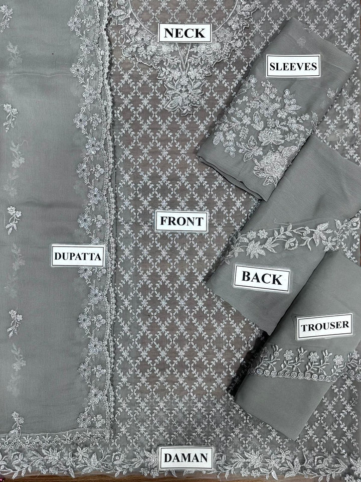 Azure Chiffon Suit-Aarasta