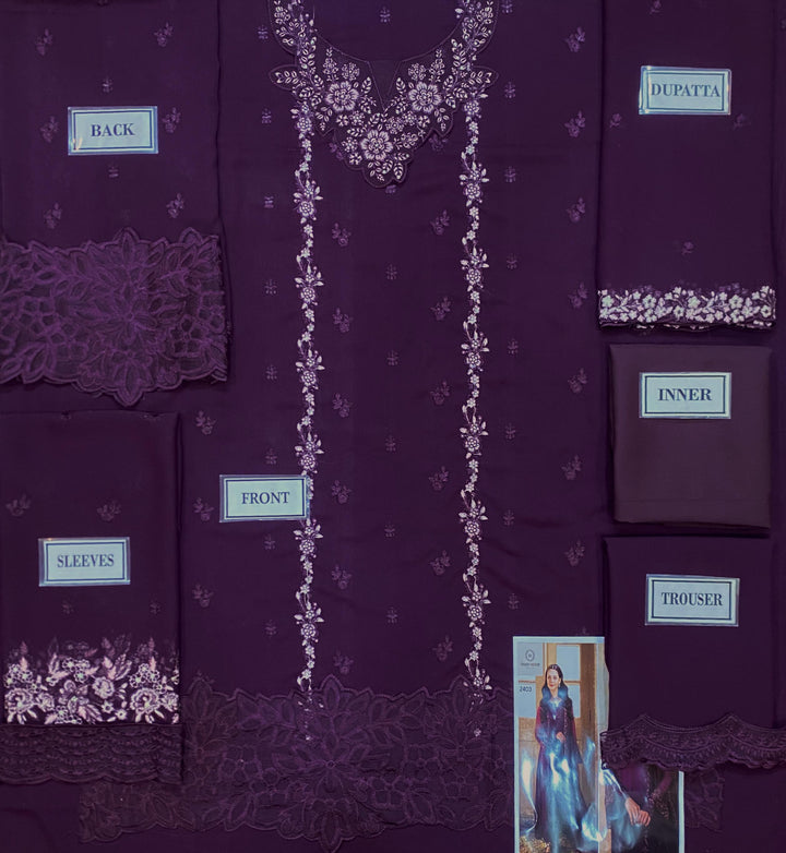 Azure Chiffon Suit-Aarasta