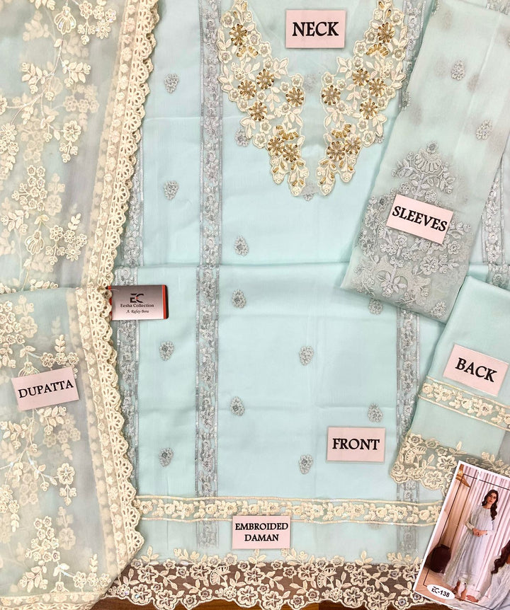 Azure Chiffon Suit-Aarasta