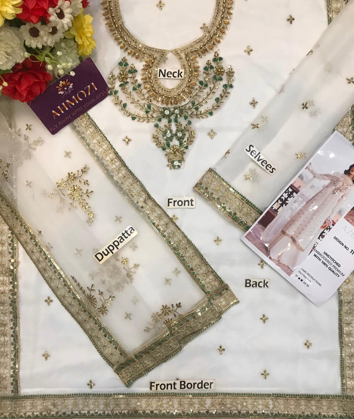 Azure Chiffon Suit-Aarasta