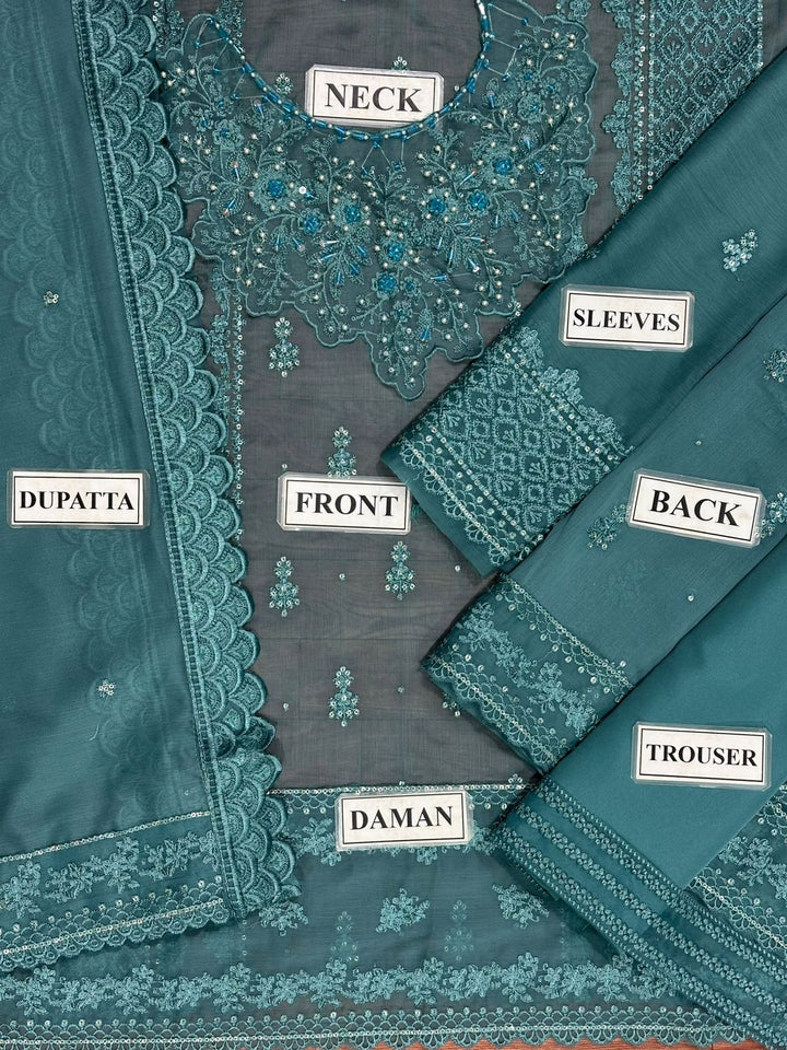 Azure Chiffon Suit-Aarasta