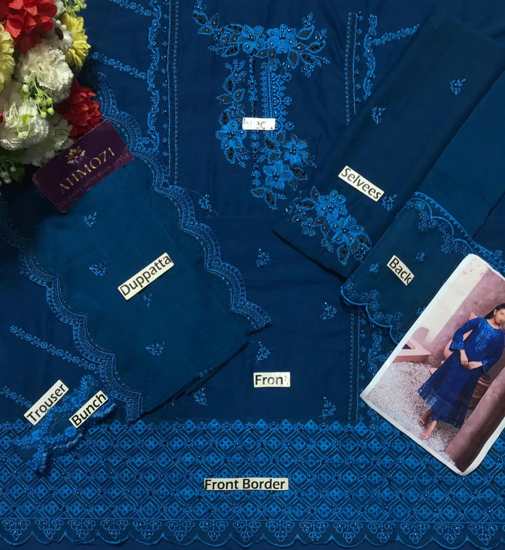 Azure Chiffon Suit-Aarasta