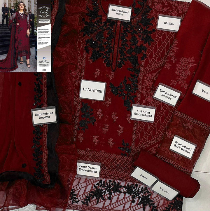 Azure Chiffon Suit-Aarasta