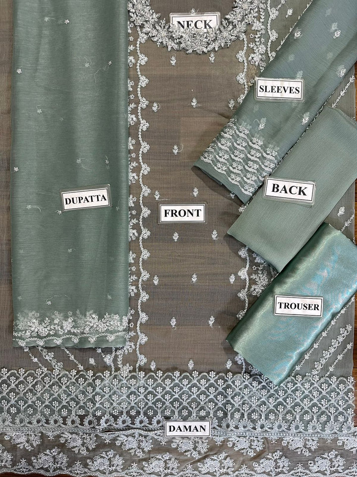 Azure Chiffon Suit-Aarasta