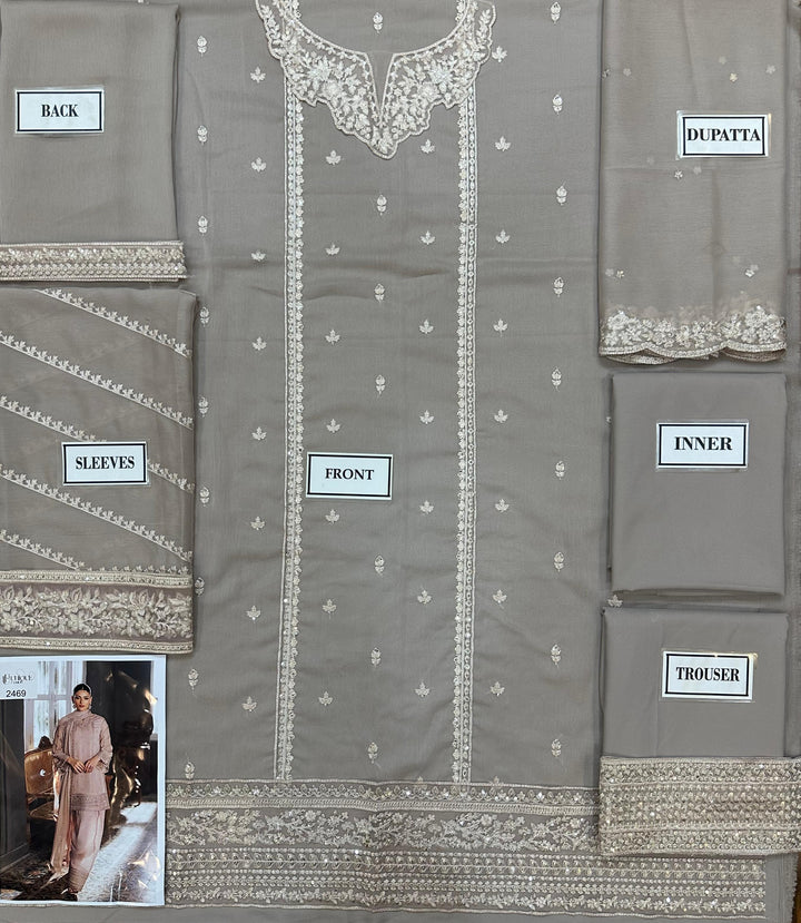 Azure Chiffon Suit-Aarasta