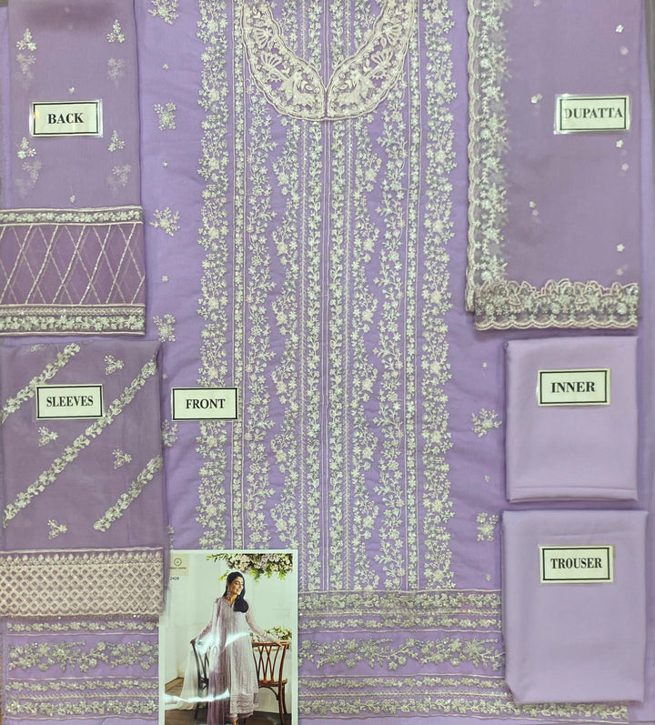 Azure Chiffon Suit-Aarasta