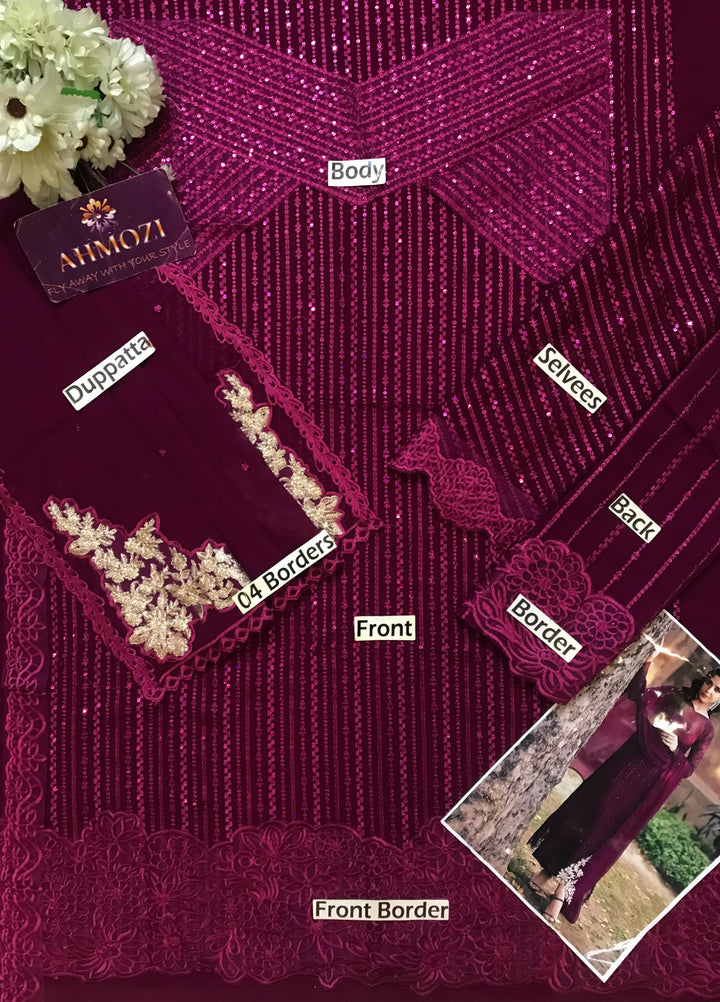 Azure Chiffon Suit-Aarasta