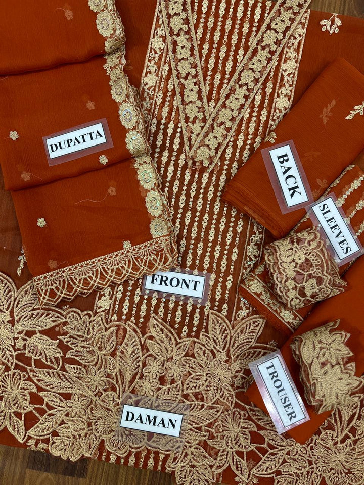 Azure Chiffon Suit-Aarasta