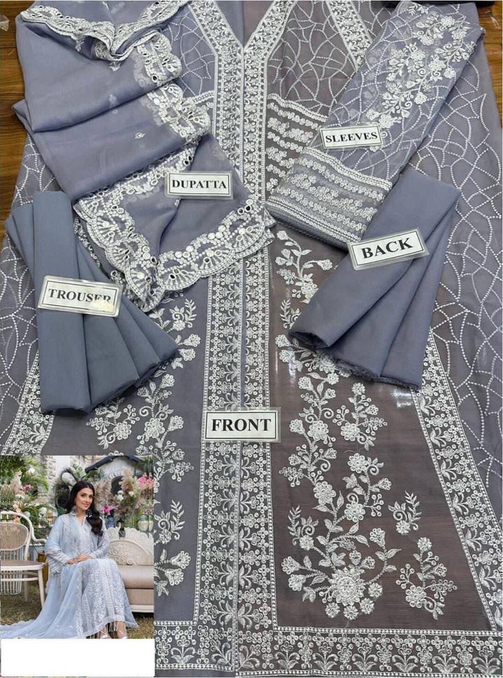 Azure Chiffon Suit-Aarasta